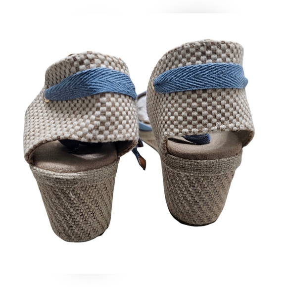 Anne Klein Blue Wedge Zia Wrap Tie Sandal Shoes 10 - Picture 10 of 13